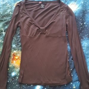 Diesel grey long sleeve v-neck tee